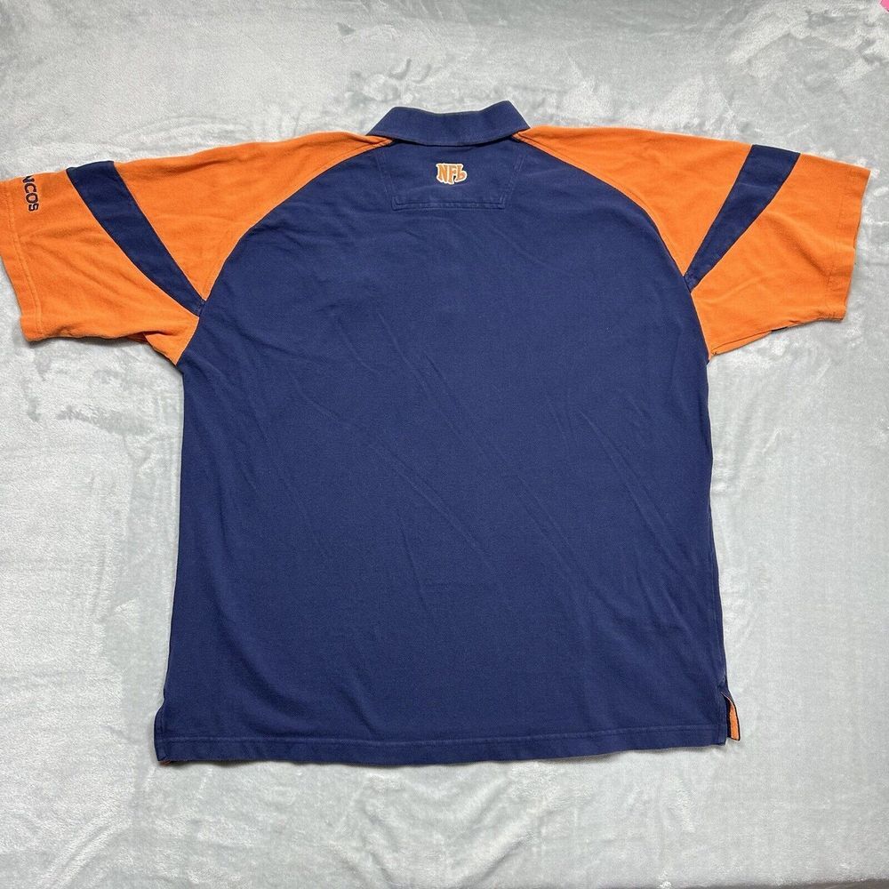 NFL Broncos Polo Shirt Mens 2XL XXL Blue Orange Denver Football 2006 Embroidered - Picture 2 of 12